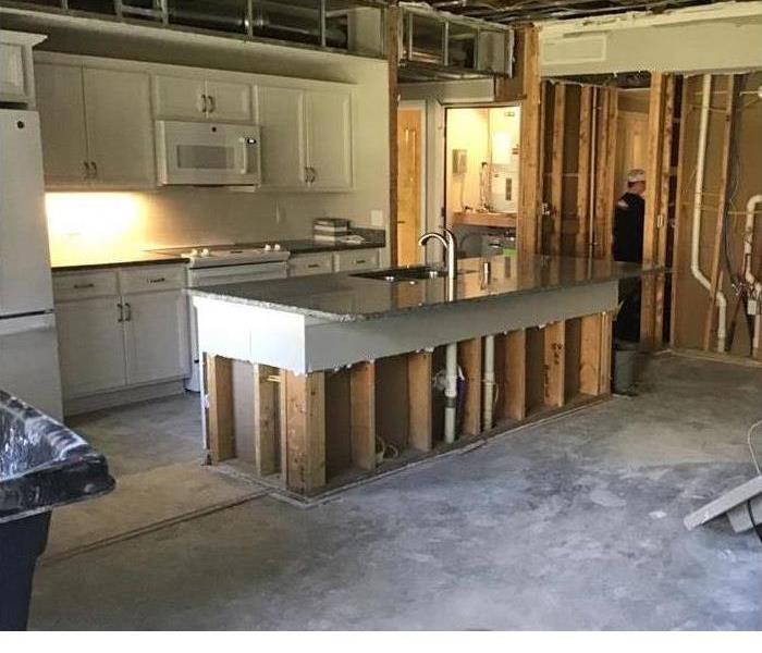 A kitchen being inventoried after SERVPRO was called with items on the counter